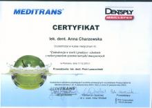 Certyfikat kursu medycznego Meditrans